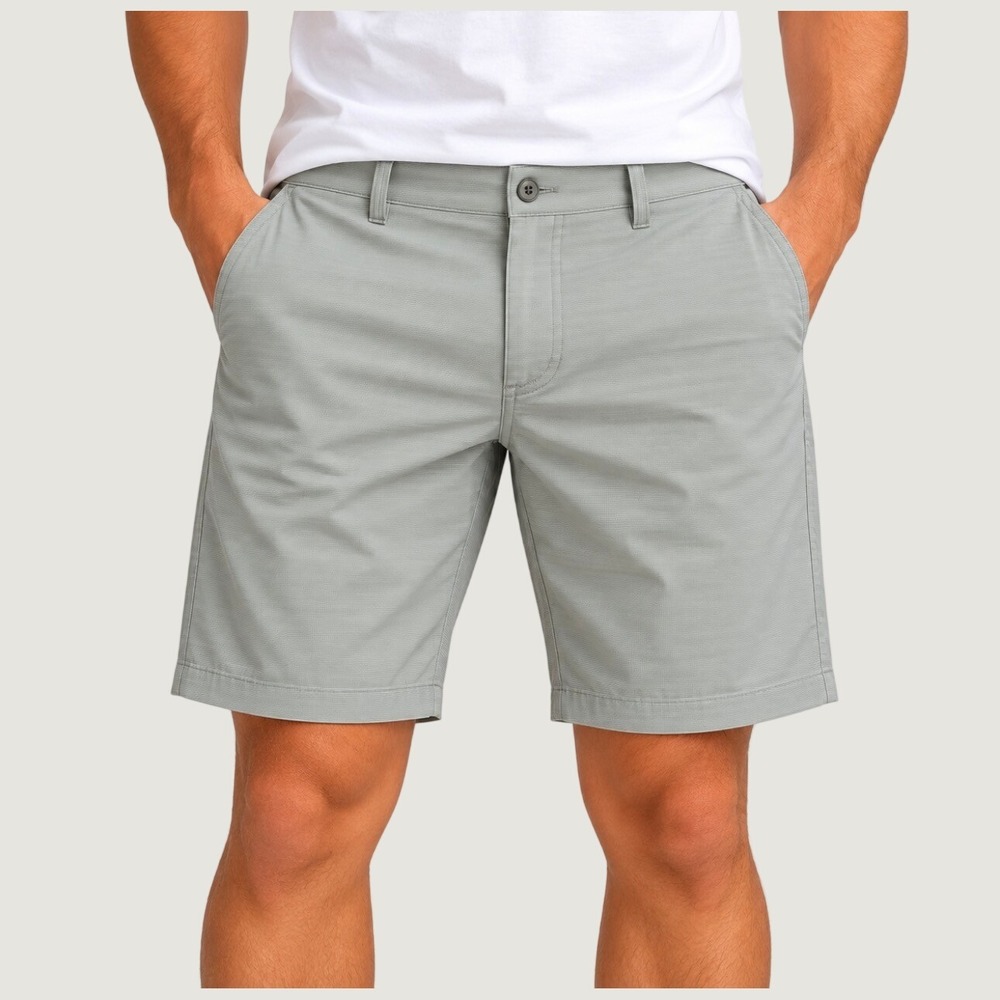 Pebble Beach Golf Shorts 34 Grey Good Striped Performance Stretch